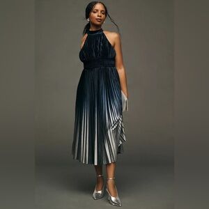 By Anthropologie Pleated Halter Midi Dress